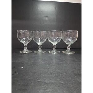 Gorham Style Wine Goblets, Verona Swirl Goblets, Vintage Glassware, Set of 4‎